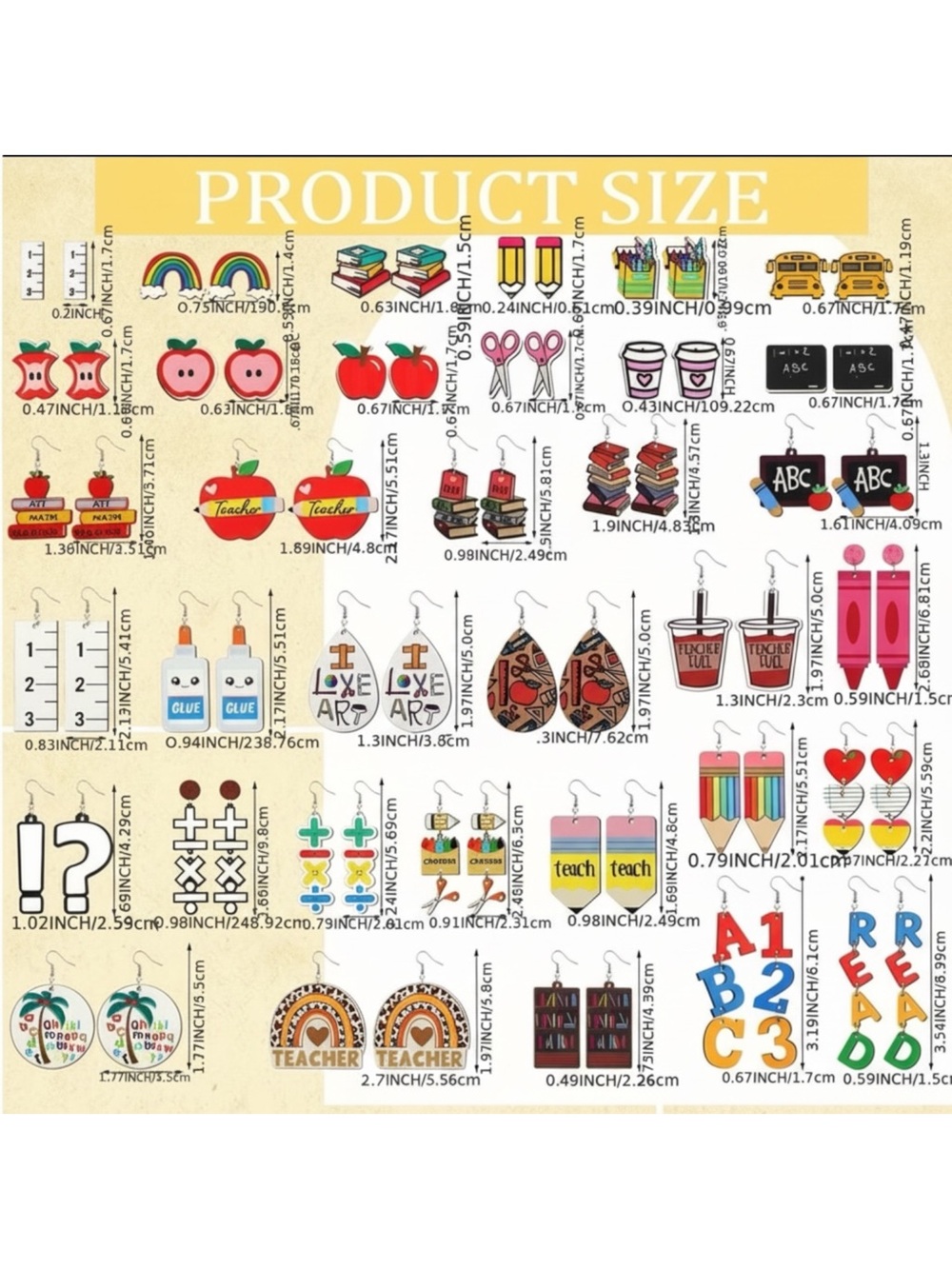 Teacher Apple Stack Earrings in Red - Fun School-Themed Jewelry - Picture 6 of 6